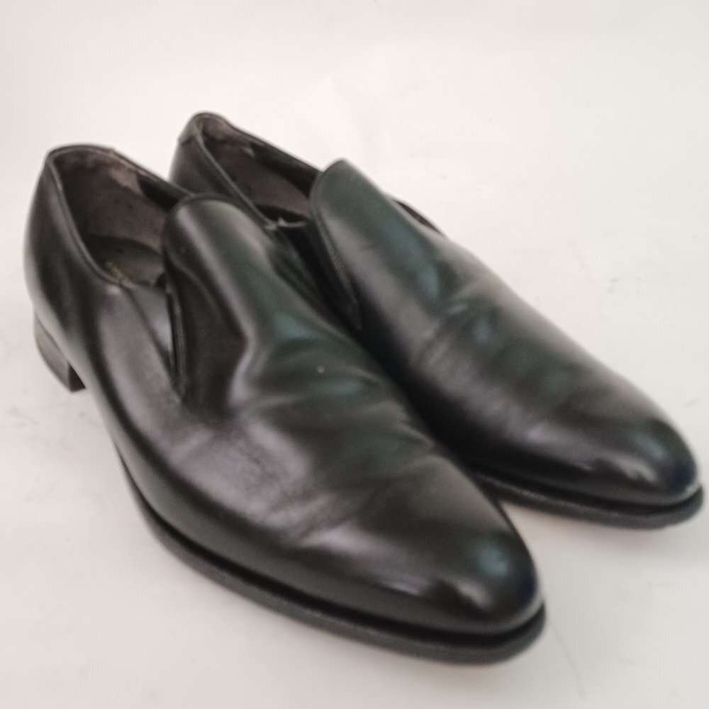 🖤 Vintage FREEMAN Bootmaker Guild Black Leather Slip on Loafers Size 7.5 D 🖤 - Picture 2 of 12